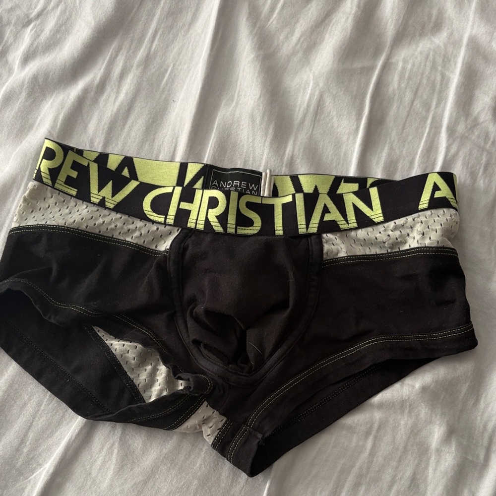 Andrew Christian Black and green Boxer Briefs small used